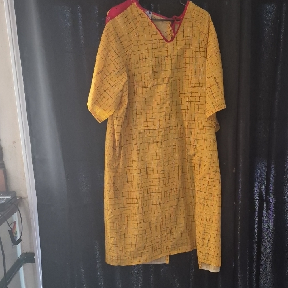 Yellow & Red Hospital Gown